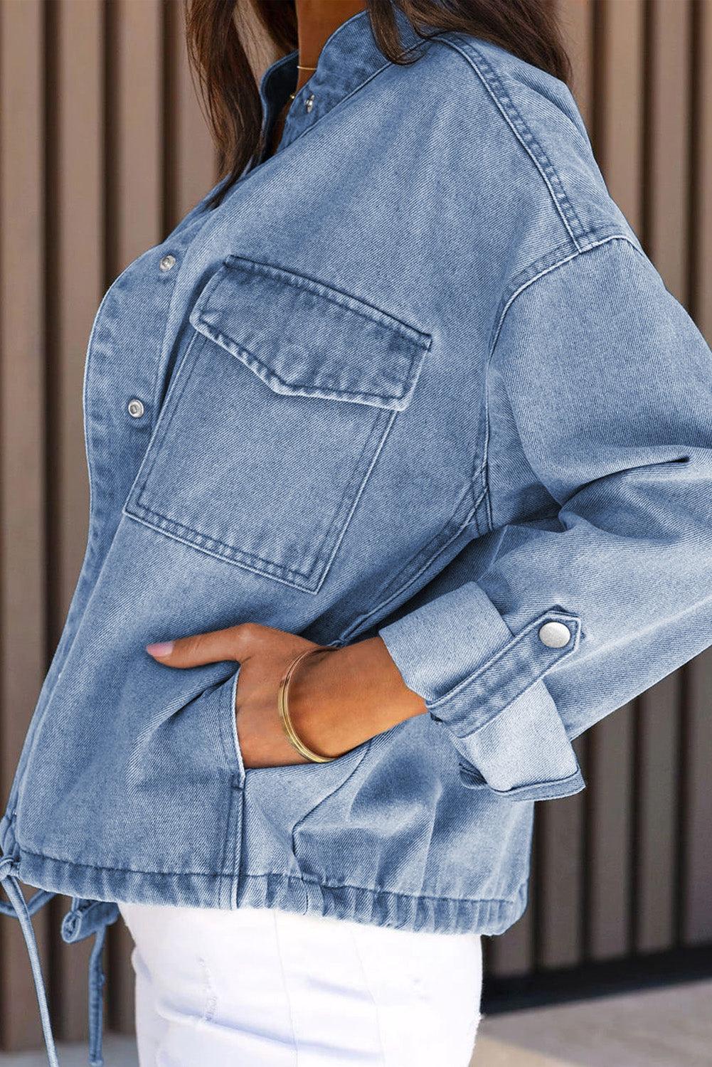 Long Sleeve Button-down Denim Jean Jacket