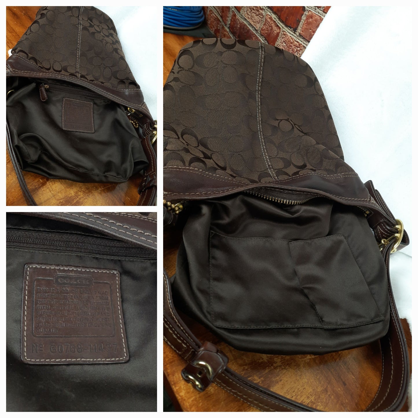 Coach Signature Canvas and Leather Classic Hobo Bag