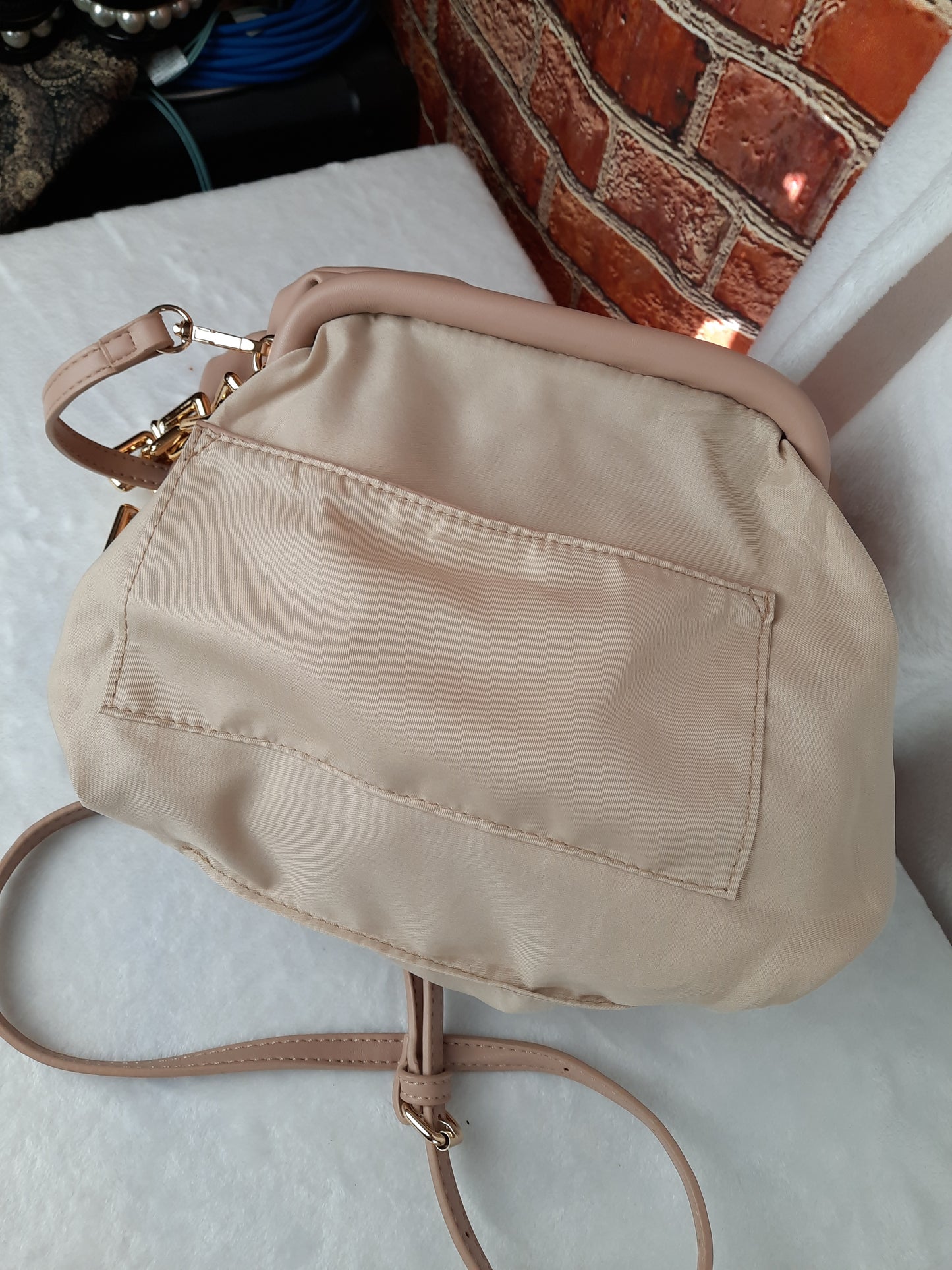 Madison West Beige Evening Crossbody bag