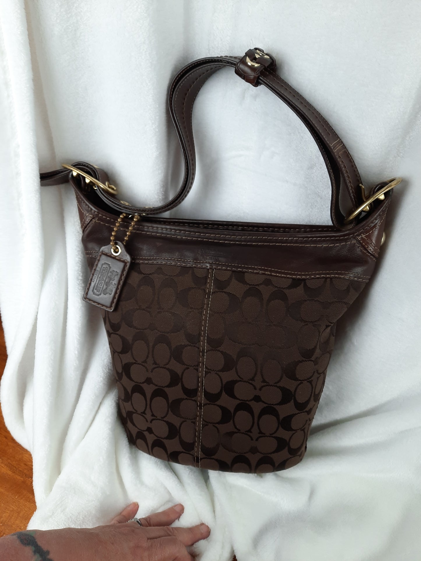 Coach Signature Canvas and Leather Classic Hobo Bag