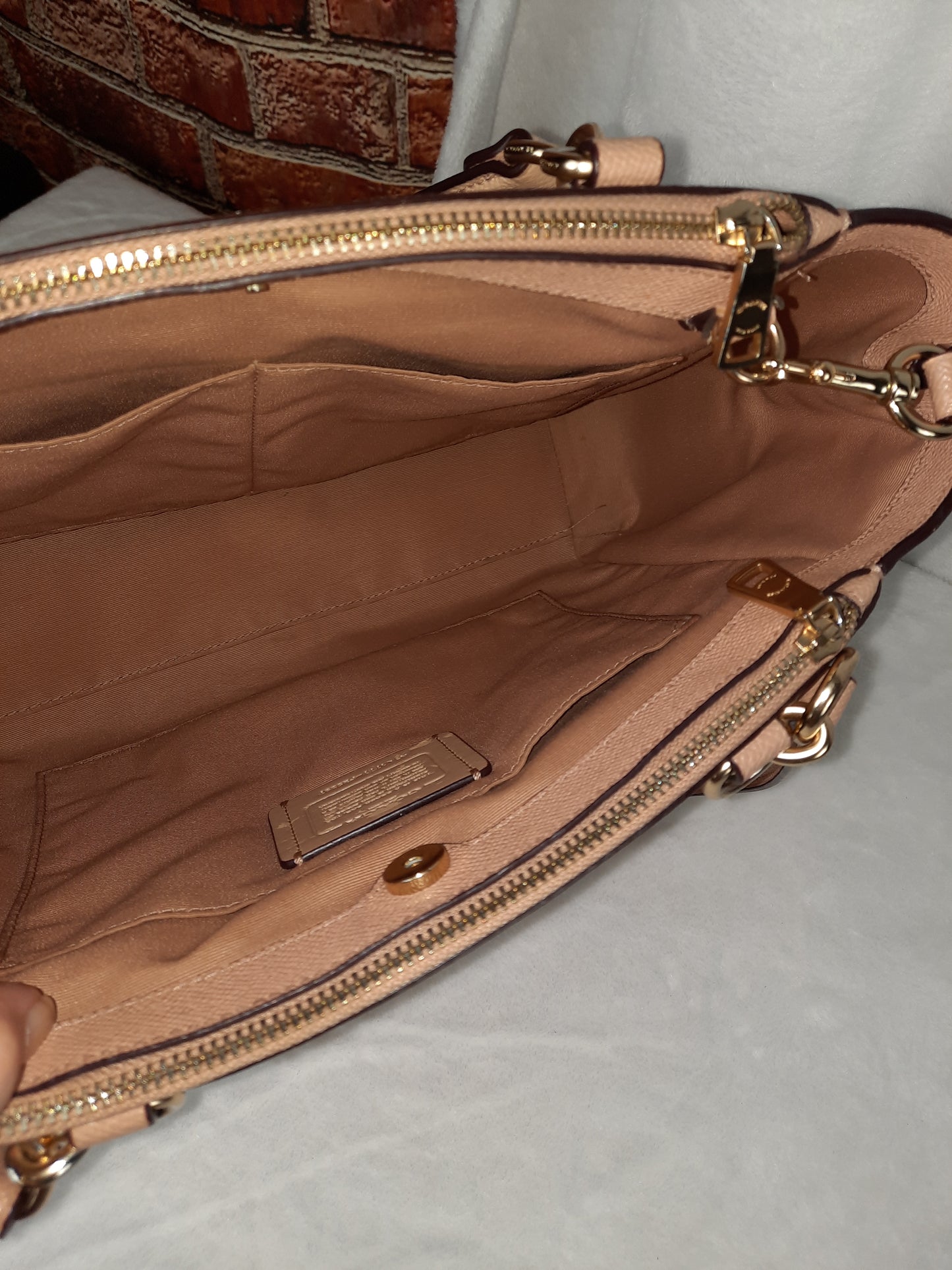 Coach Genuine Leather Brooke Carryall Shoulder Bag