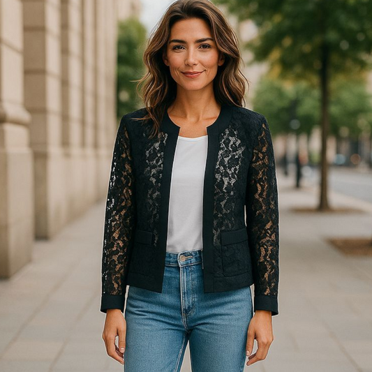 Alfani Allover Lace Shrug Open Front Jacket Size L