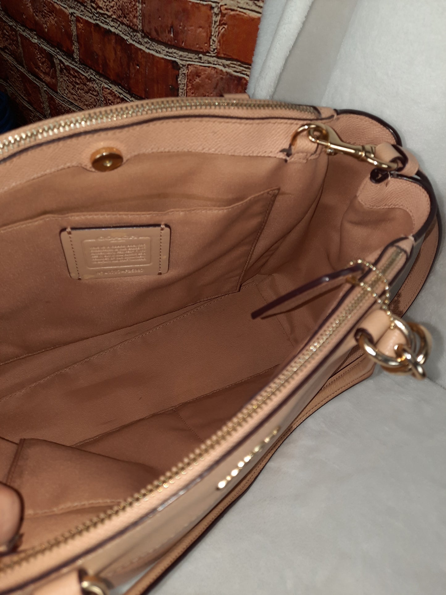 Coach Genuine Leather Brooke Carryall Shoulder Bag