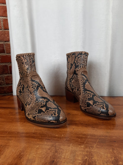 Chelsea & Violet Genuine Leather Snakeskin Boots