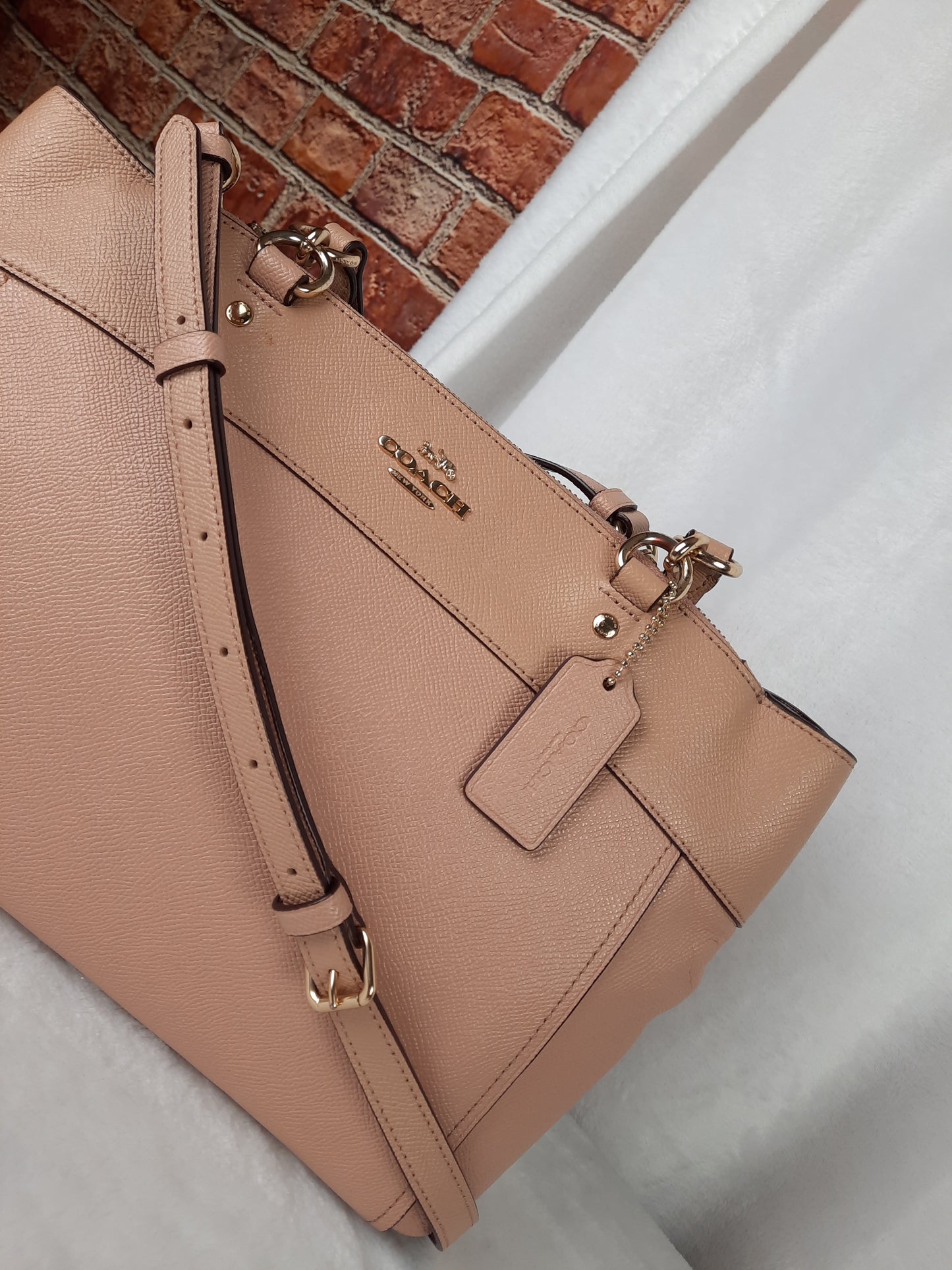 Coach Genuine Leather Brooke Carryall Shoulder Bag