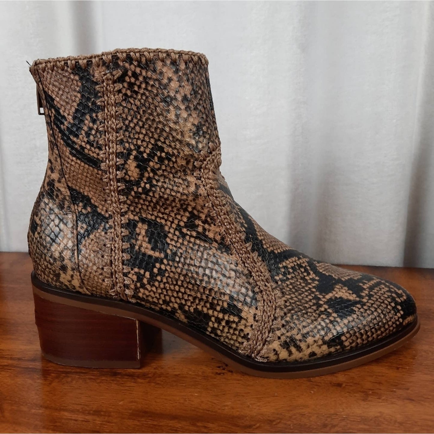 Chelsea & Violet Genuine Leather Snakeskin Boots