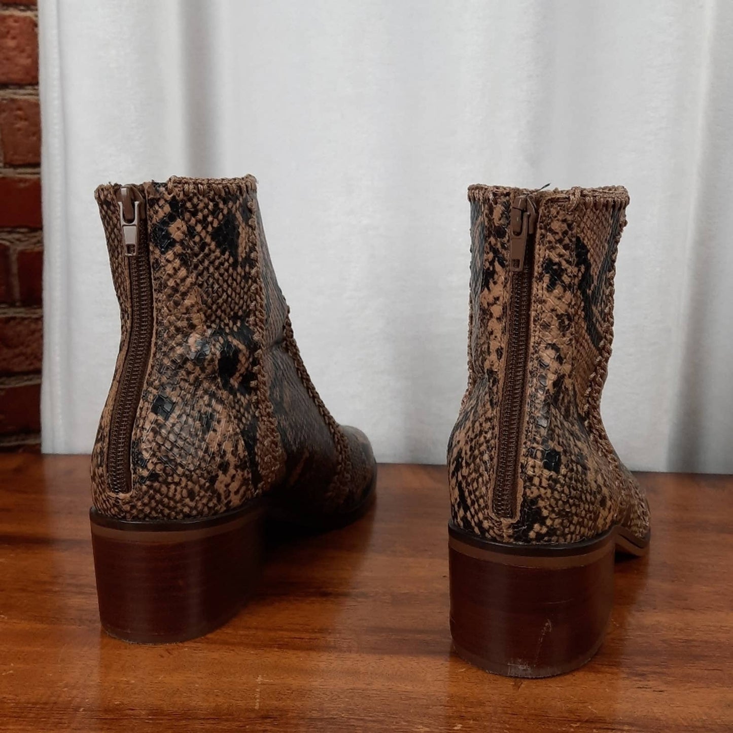 Chelsea & Violet Genuine Leather Snakeskin Boots