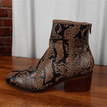 Chelsea & Violet Genuine Leather Snakeskin Boots