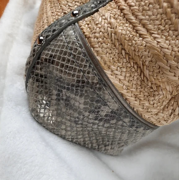 COACH Straw and Python Tote Bag