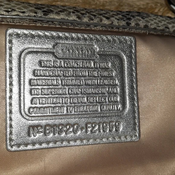 COACH Straw and Python Tote Bag